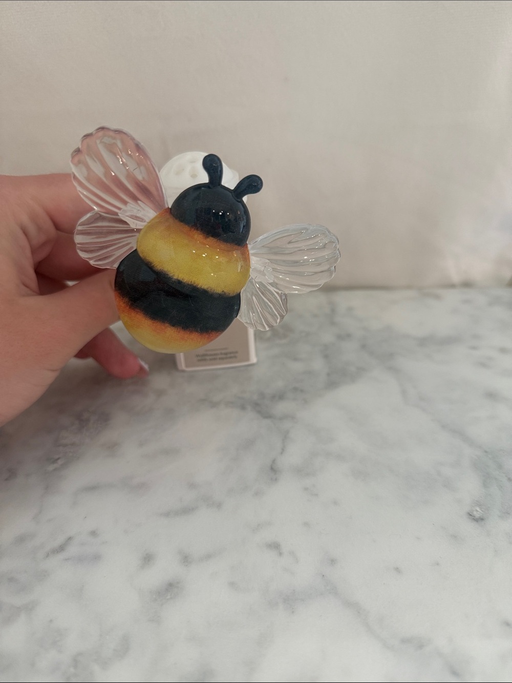 Handcrafted Yellow and Black Bee Figurine Home Accent